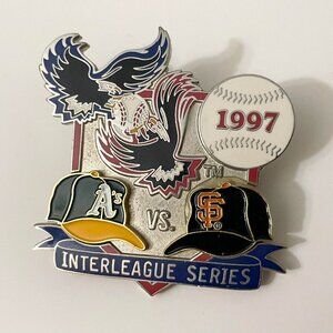Vtg 1997 Oakland A vs San Francisco Giants Interleague Series MLB Baseball Pin